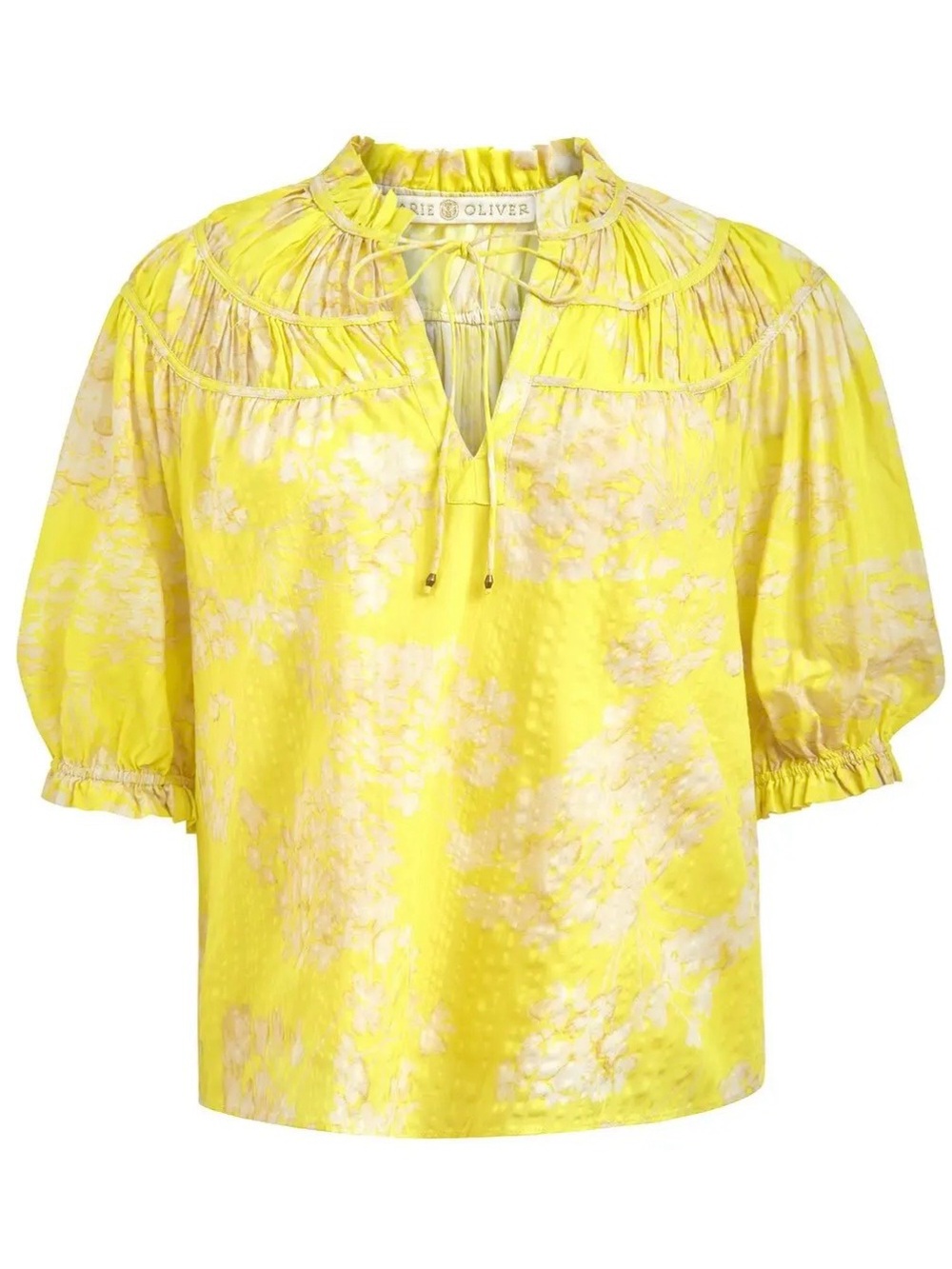 Marie Oliver Finley Yellow Floral Peasant Blouse